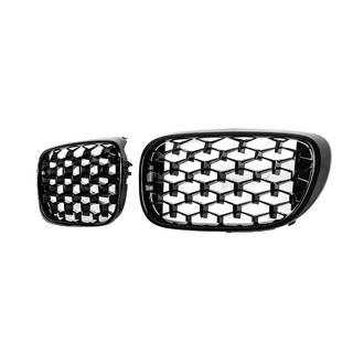 Diamond Black Kidney Grilles (2016-2019, Gloss Black) BMW 7 Series G11/G12 2015-2022 photo 3