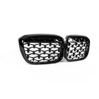 Diamond Black Kidney Grilles (2018-2021, black trim) BMW X3 G01 2018- photo 4