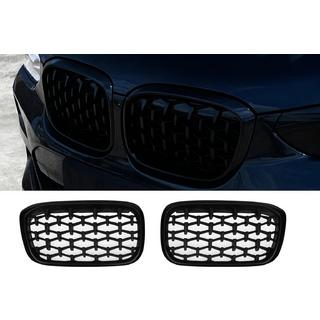 Diamond Black Kidney Grilles (2018-2021, black trim) BMW X3 G01 2018- photo 1