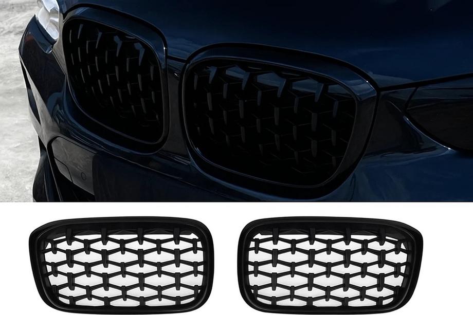 BMW X3 G01 2018- Diamond Black Kidney Grilles (2018-2021, black trim) Image