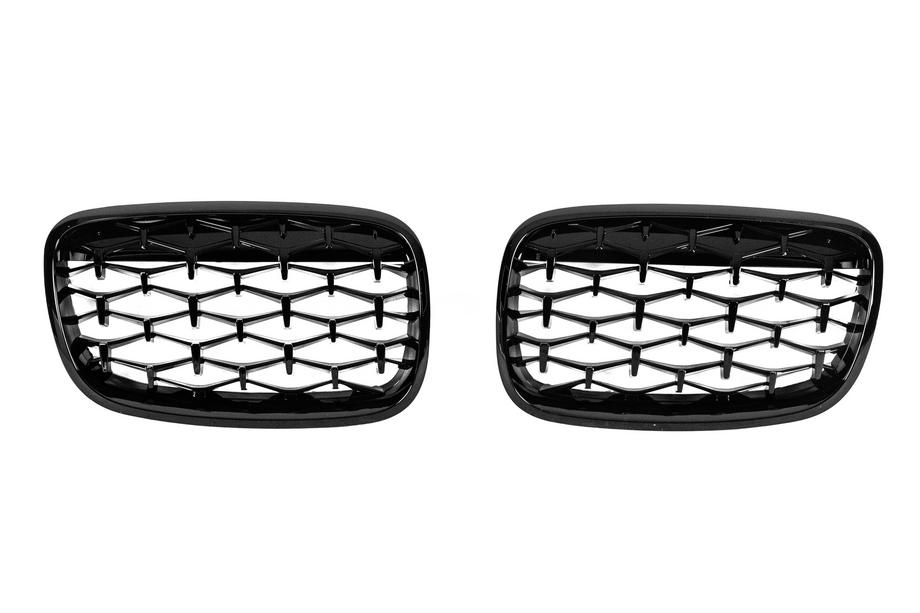 BMW X5 E70 2007-2013 Diamond Black Kidney Grilles (Gloss Black) Image