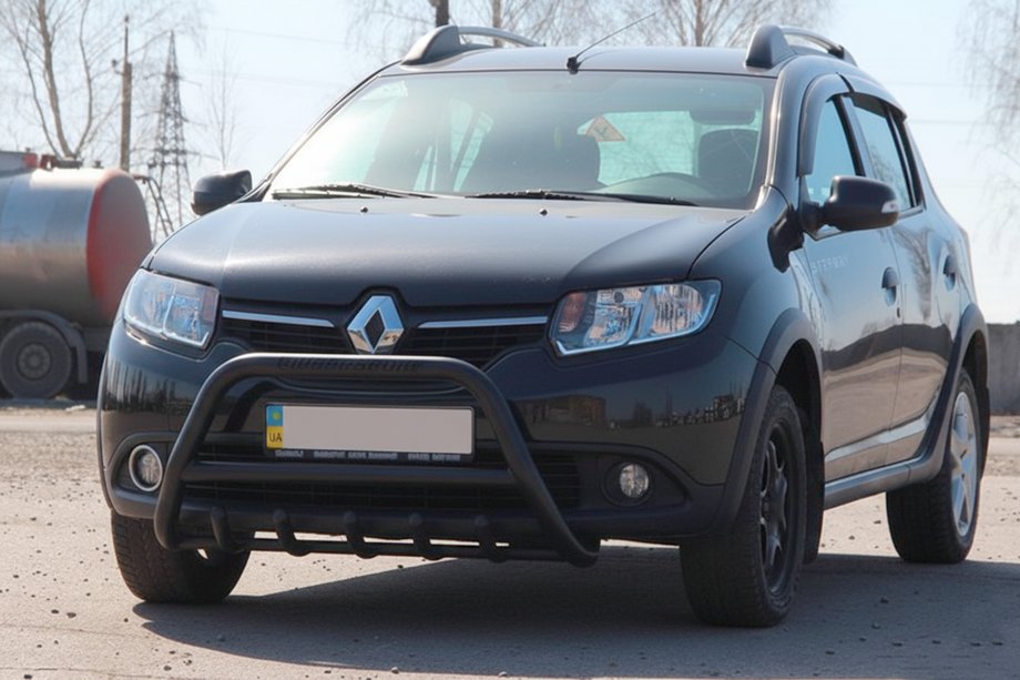 Renault Sandero 2013-2022 Bull Bar WT003 Black Stainless Steel Image