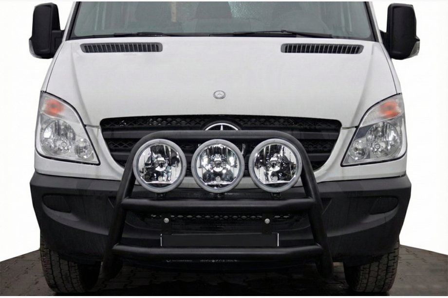 Mercedes Sprinter W906 2006–2018 High Bull Bar WT018 Black (Stainless Steel) Image
