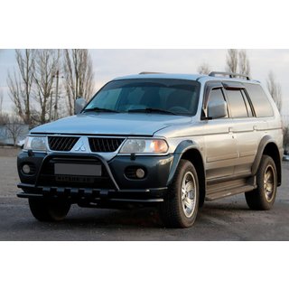 Front Bar ST015WT Black (Stainless Steel) Mitsubishi Pajero Sport 1996-2007 photo 1