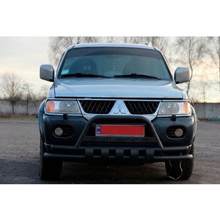 Front Bar ST015WT Black (Stainless Steel) Mitsubishi Pajero Sport 1996-2007 photo 2
