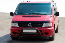 Mercedes Vito W638 1996-2003 Bull Bar with Side Tubes WT002 Plus Black (Stainless Steel) photo 1