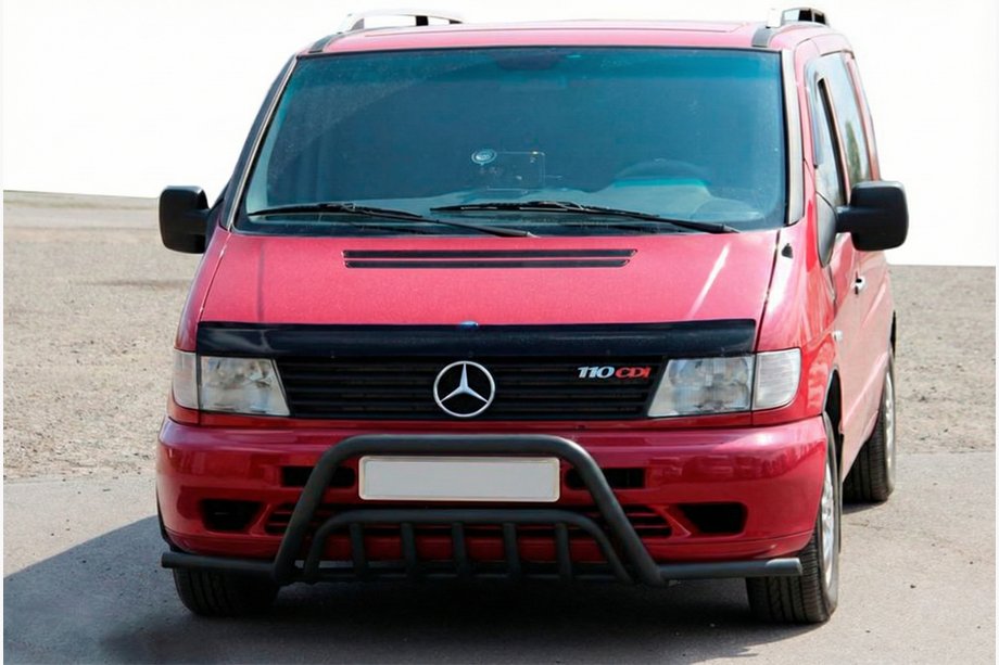 Mercedes Vito W638 1996-2003 Bull Bar with Side Tubes WT002 Plus Black (Stainless Steel) Image