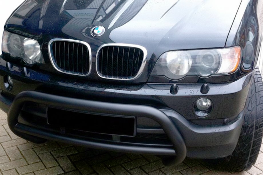 BMW X5 E53 1999–2006 Bull Bar WT015 Black (Stainless Steel) Image