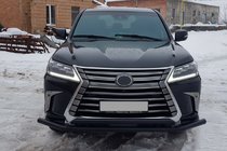 Lexus LX570/450d 2008-2022 Front Bar ST014 Black (2015+, Stainless Steel) photo 2