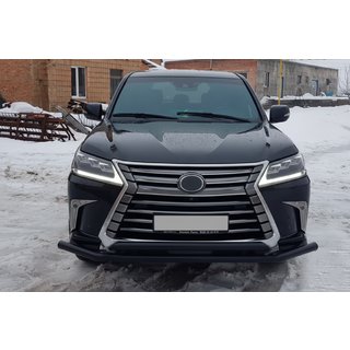 Front Bar ST014 Black (2015+, Stainless Steel) Lexus LX570/450d 2008-2022 photo 2