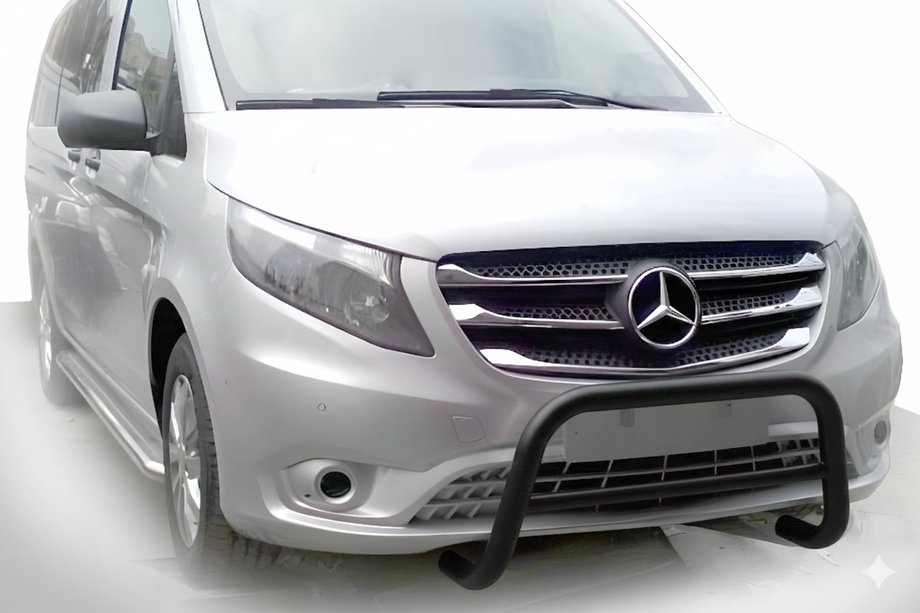 Mercedes Vito/V-class W447 2014- Bull Bar WT005 Black (Stainless Steel) Image