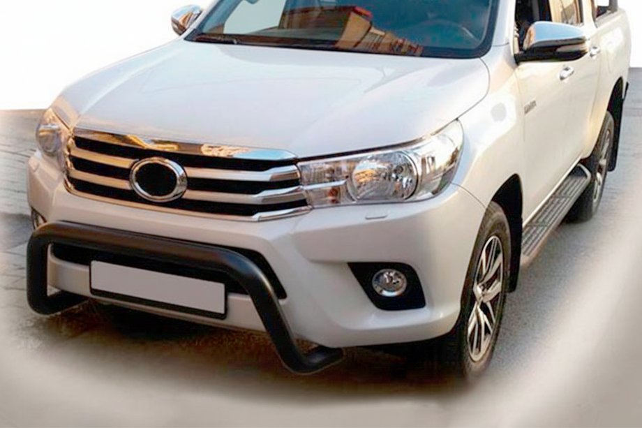 Toyota Hilux 2015- Front Bumper Guard WT009 Black (Stainless Steel) Image