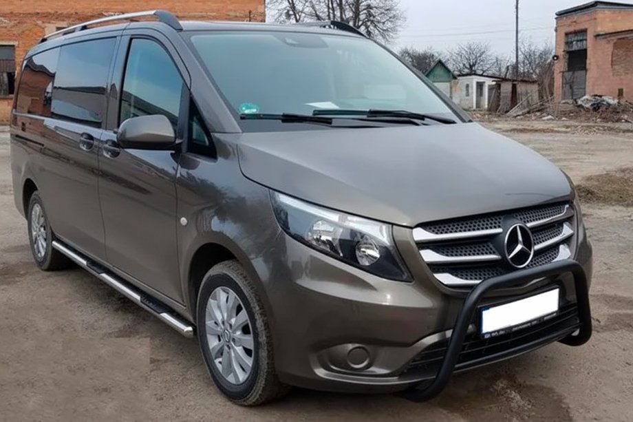 Mercedes Vito/V-class W447 2014- Bull Bar WT006 Black (Stainless Steel) Image