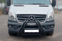 Mercedes Sprinter W906 2006–2018 Bull Bar F1-01 Black (2013-2018, Stainless Steel) photo 2