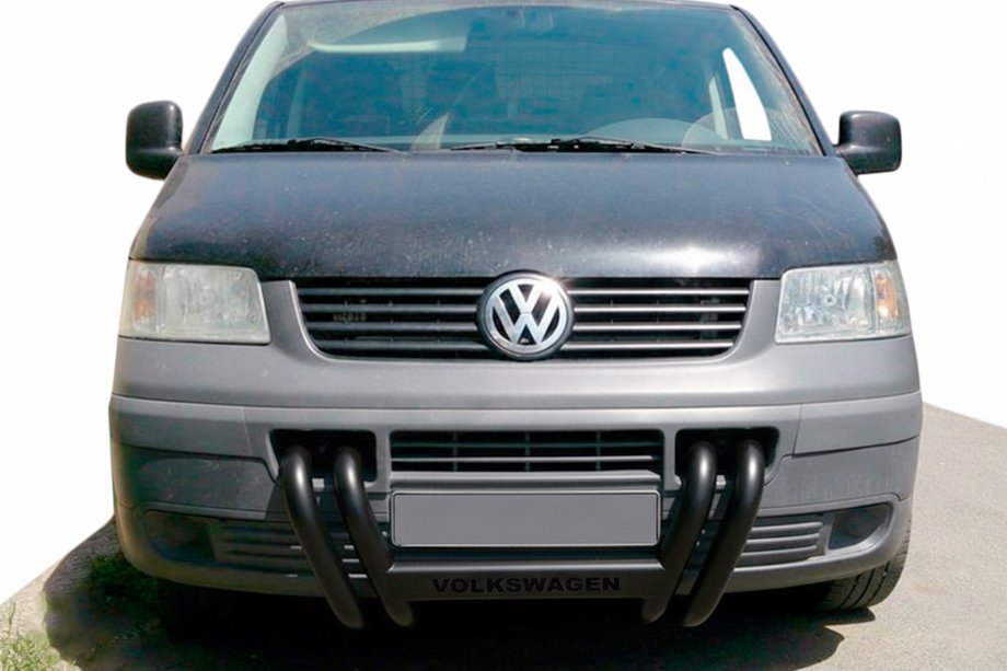 Volkswagen T5 Transporter 2003-2010 Bull Bar ST006-04 Grille Black (Stainless Steel) Image