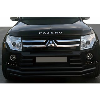 Front Bumper Guard ST015-9 Black (Stainless Steel) Mitsubishi Pajero Wagon IV 2006-2021