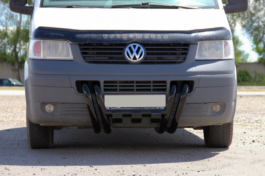 Volkswagen T5 Transporter 2003-2010 Bull Bar ST006-15 Grille Black (Stainless Steel) Photo 1