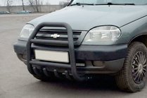 Chevrolet Niva 1998-2020 Bull Bar QT007 Black (Stainless Steel) photo 4