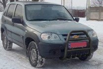 Chevrolet Niva 1998-2020 Bull Bar QT007 Black (Stainless Steel) photo 3