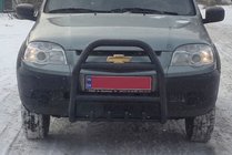 Chevrolet Niva 1998-2020 Bull Bar QT007 Black (Stainless Steel) photo 2