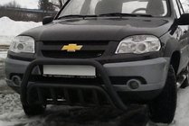Chevrolet Niva 1998-2020 Bull Bar WT002 Black (Stainless Steel) photo 1