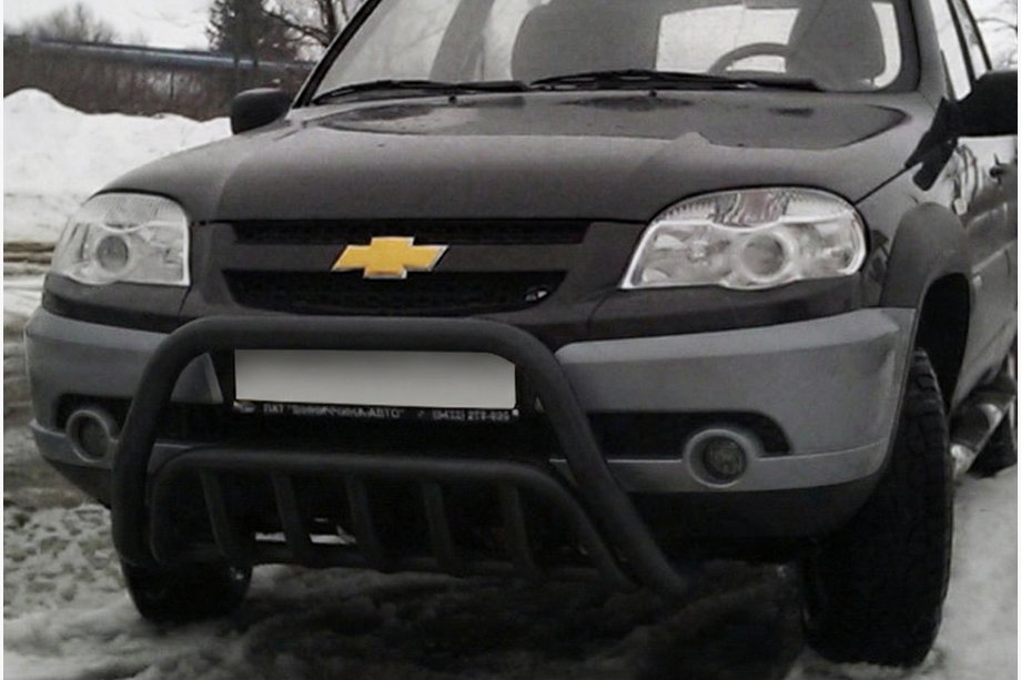 Chevrolet Niva 1998-2020 Bull Bar WT002 Black (Stainless Steel) Image