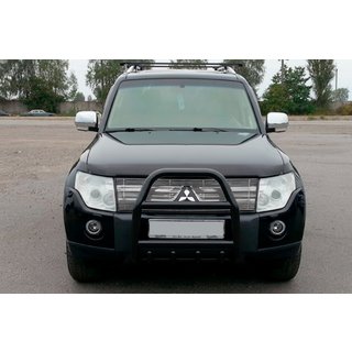 Bull Bar QT007 Black (Stainless Steel) Mitsubishi Pajero Wagon IV 2006-2021 photo 3