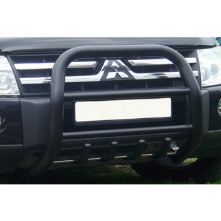 Bull Bar QT011 Black (Stainless Steel) Mitsubishi Pajero Wagon IV 2006-2021 photo 3