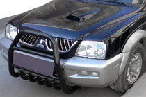Mitsubishi L200 1996-2006 Bull Bar QT007 Black (Stainless Steel) photo 1