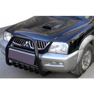 Bull Bar QT007 Black (Stainless Steel) Mitsubishi L200 1996-2006