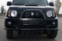 Suzuki Jimny 1998-2018 Bull Bar QT007-Exclusive Black (with lettering, stainless steel) photo 2