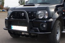 Suzuki Jimny 1998-2018 Bull Bar QT007-Exclusive Black (with lettering, stainless steel) photo 6
