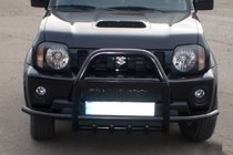Suzuki Jimny 1998-2018 Bull Bar QT007-Exclusive Black (with lettering, stainless steel) photo 3