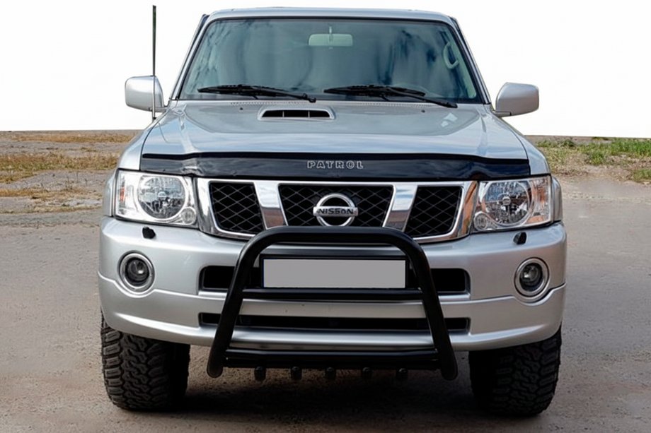 Nissan Patrol Y61 1997-2011 Bull Bar QT007 Black (Stainless Steel) Photo 1