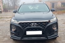 Hyundai Santa Fe 4 2018-2023 Bull Bar WT006 Black (Stainless Steel) photo 2
