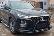 Hyundai Santa Fe 4 2018-2023 Bull Bar WT006 Black (Stainless Steel) photo 3
