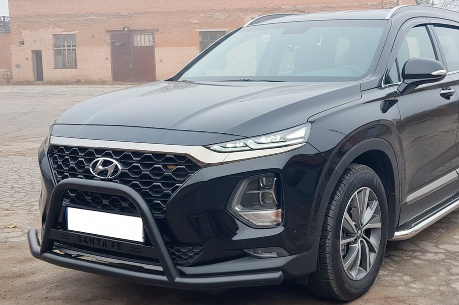Hyundai Santa Fe 4 2018-2023 Bull Bar WT006 Black (Stainless Steel) Image