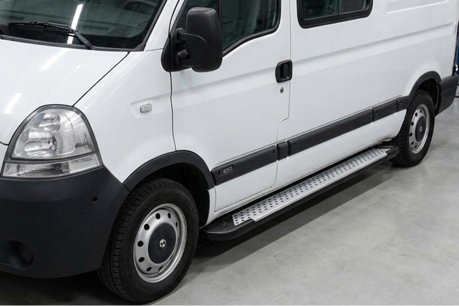 Opel Movano 2004-2010 Side Steps Allmond Grey (2 pcs, Aluminum) Image