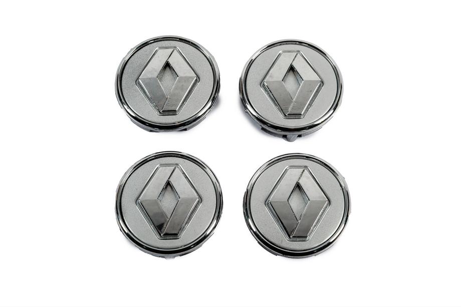 Renault Grey wheel center caps with ring 81568GR (57mm to 49mm, set of 4) Photo 1