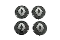 Renault Graphite Wheel Center Caps with Ring 81568DRK (57mm to 49mm, Set of 4) photo 1