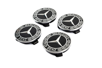 Mercedes-Benz Wheel center caps 71/75 mm without ring (set of 4, black V5) photo 2