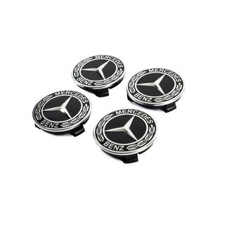 Wheel center caps 71/75 mm without ring (set of 4, black V5) photo 2