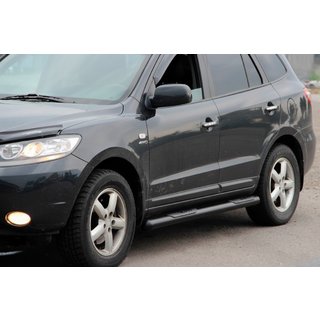 Side Bars B3 Black (2 pcs, stainless steel) Hyundai Santa Fe 2 2006-2012 photo 1