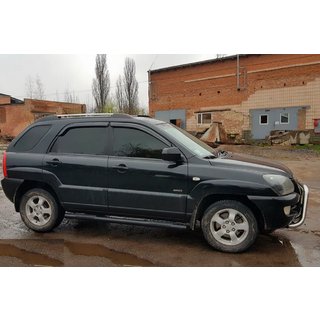 Side Bars Black (2 pcs, Stainless Steel) Kia Sportage 2004-2010 photo 4