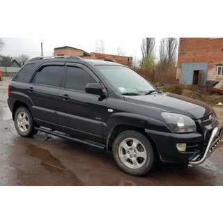 Side Bars Black (2 pcs, Stainless Steel) Kia Sportage 2004-2010 photo 3