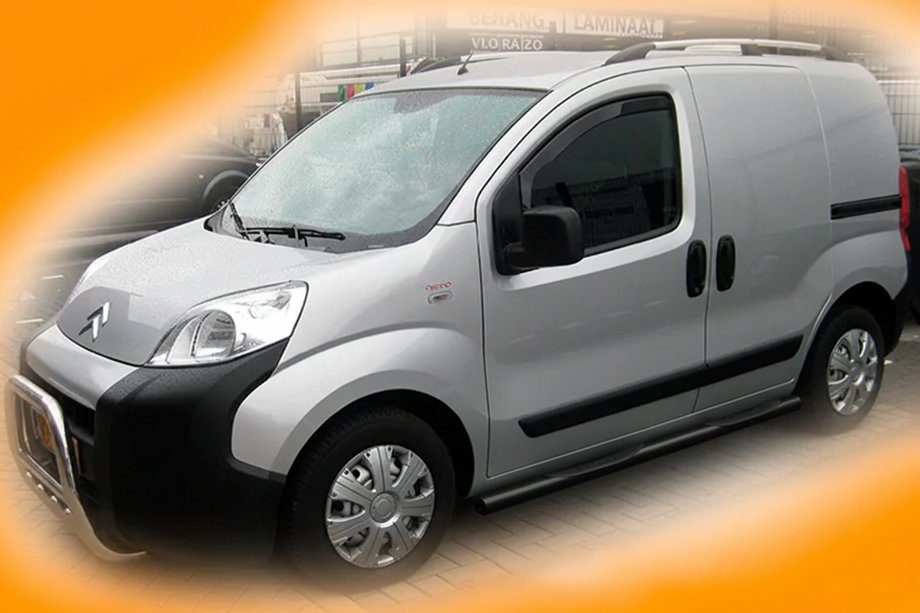 Peugeot Bipper 2008-2017 Side Bars Black (2 pcs, stainless steel) Image