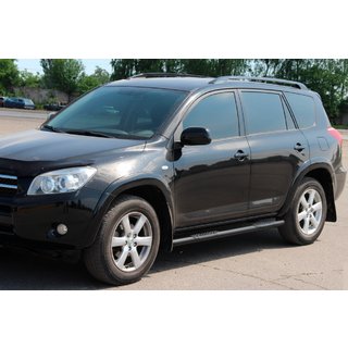 Side bars for standard base Black (2 pcs, stainless steel) Toyota Rav 4 2006-2013 photo 2
