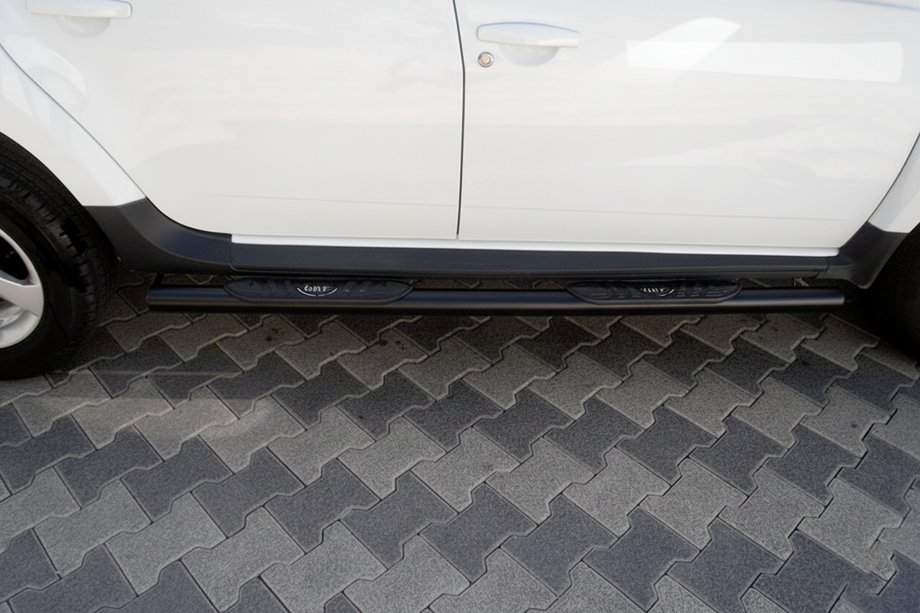 Renault Duster 2008–2017 Side bars with inserts Black (2 pcs, stainless steel) Image