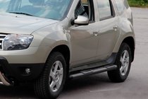 Dacia Duster 2008-2018 Side bars with inserts Black (2 pcs, stainless steel) photo 2