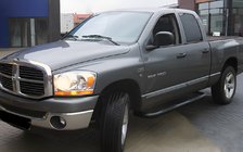 Dodge RAM (DR/DH/D1/DC/DM) 2002–2009 Side Angle Bars Black (2 pcs, Stainless Steel) photo 1